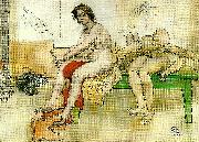 Carl Larsson pa modellbordet painting